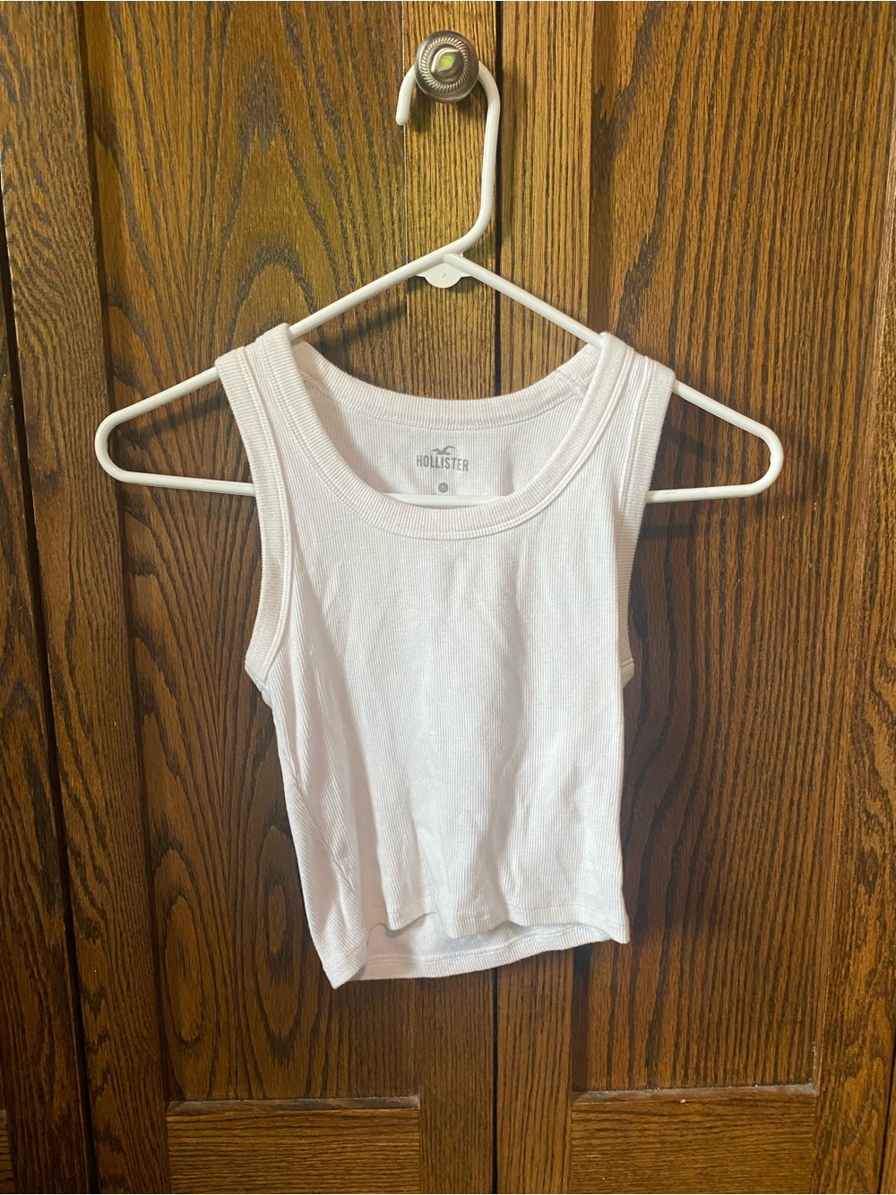 Hollister white cropped tank top size XS
